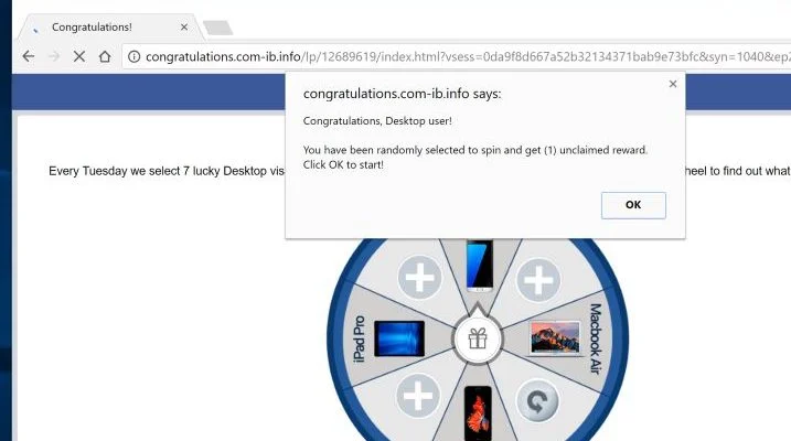 Congratulations, Desktop user Scam