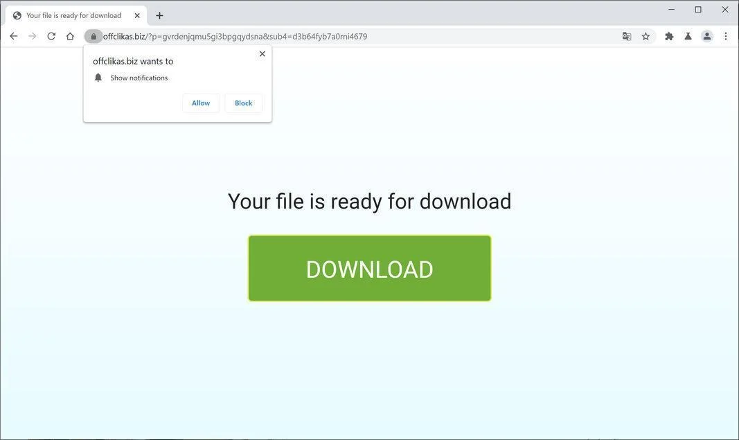 Remove Offclikas.biz browser hijacker (Virus Removal Guide) 1 Image: Chrome browser is redirected to Offclikas.biz