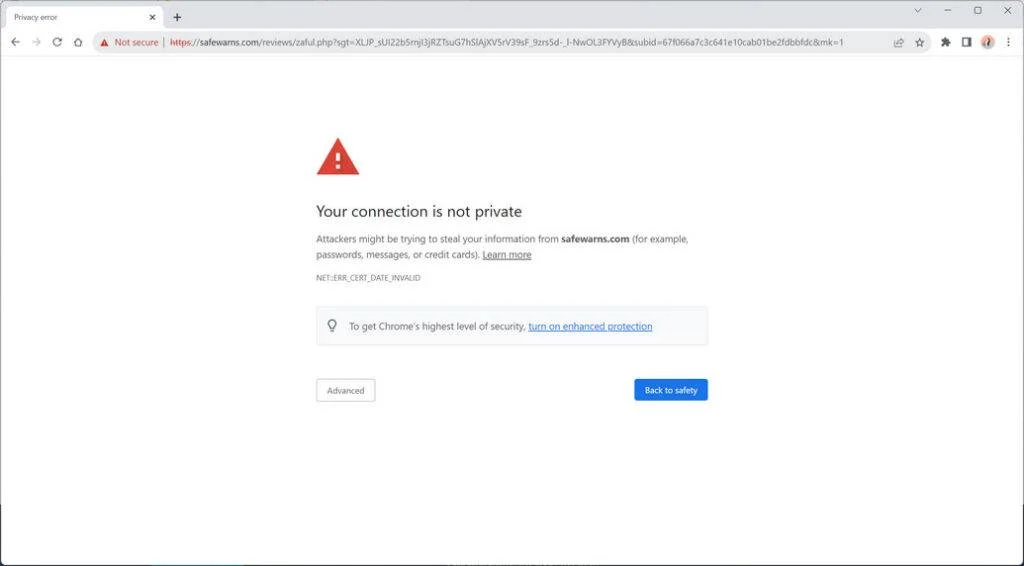 safewarns.com malware