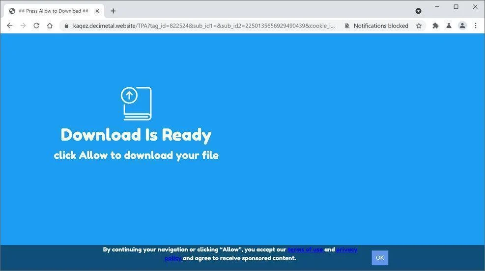 Remove Decimetal.website pop-up ads (Virus Removal Guide) 1 Image: Chrome browser is redirected to Decimetal.website