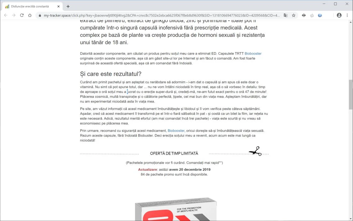 Image: Chrome browser is redirected to My-tracker.space