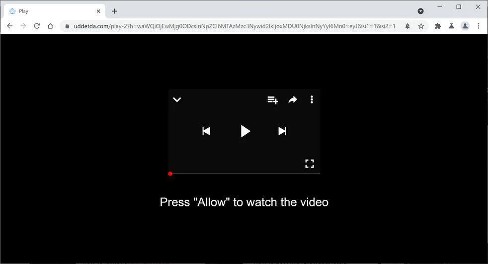 Image: Chrome browser is redirected to Uddetda.com