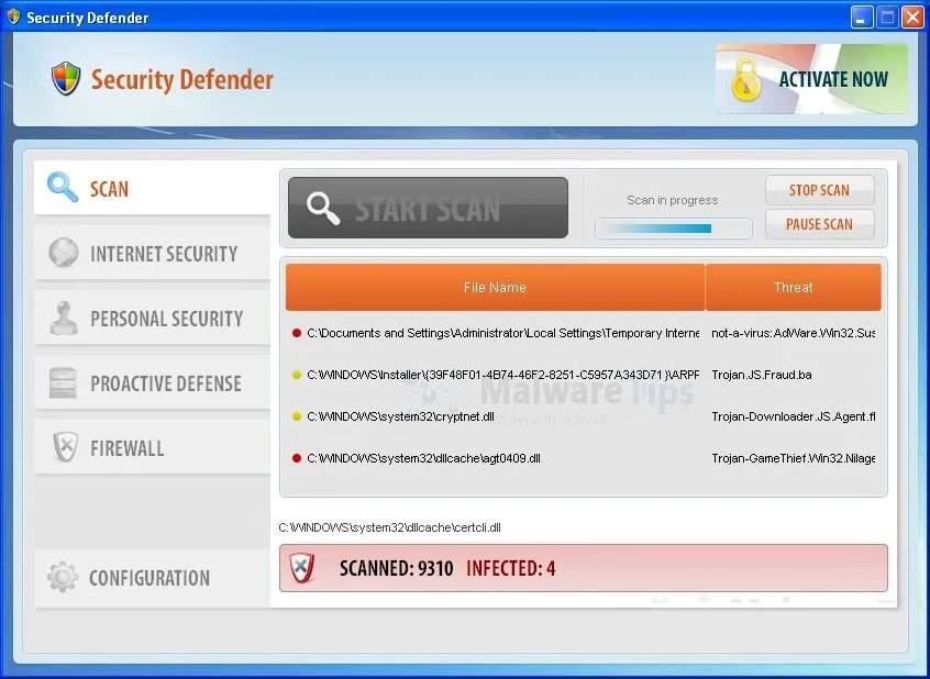 [Image: Security Defender virus]