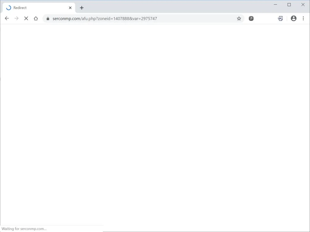 Image: Chrome browser is redirected to Serconmp.com