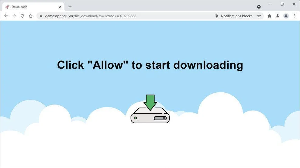 Remove Gamesspring1.xyz pop-up ads (Virus Removal Guide) 1 Image: Chrome browser is redirected to Gamesspring1.xyz