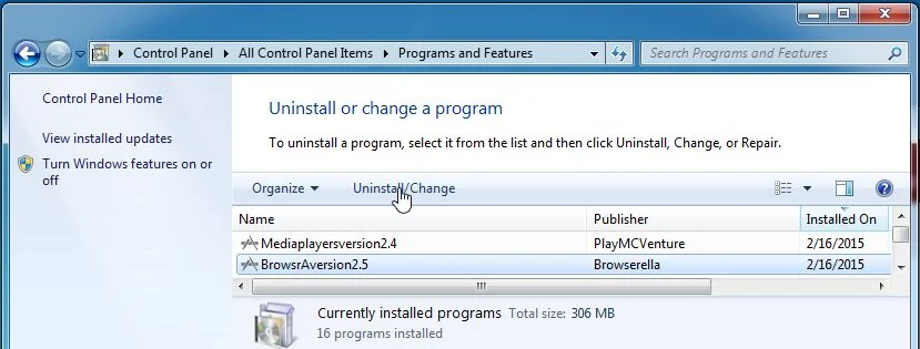 Remove Mediaplayersversion2.4 from Windows