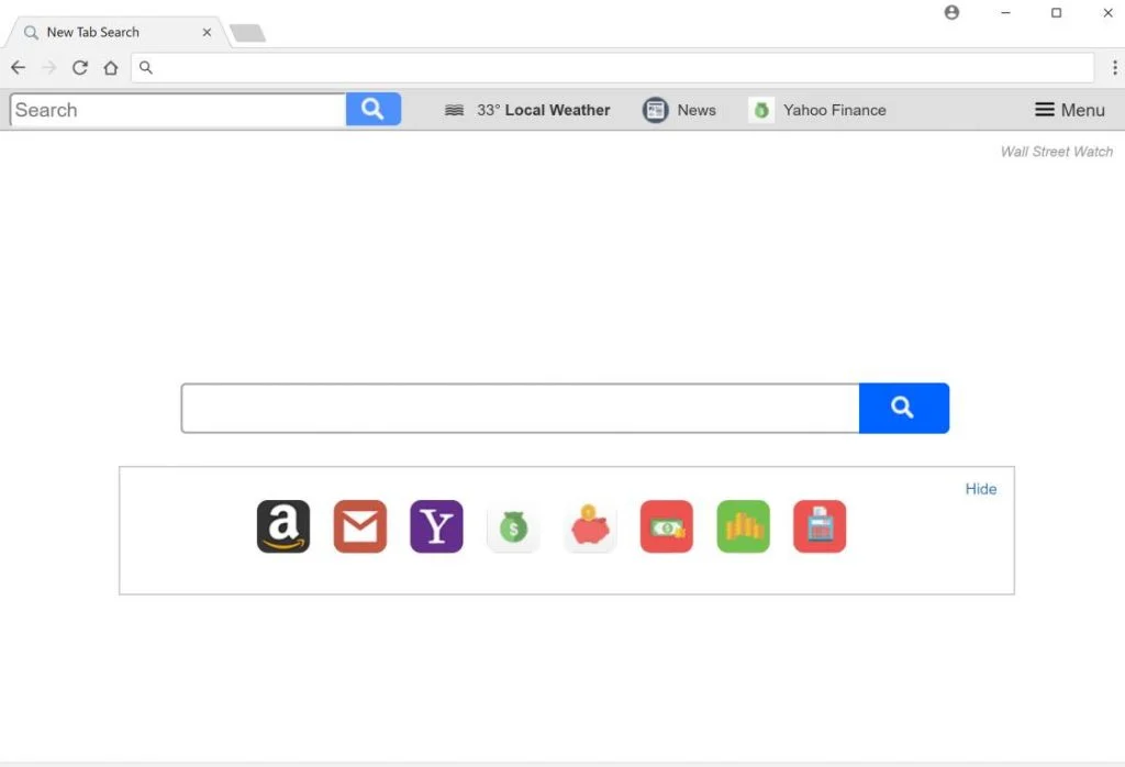 Wall Street Watch New Tab Search redirect