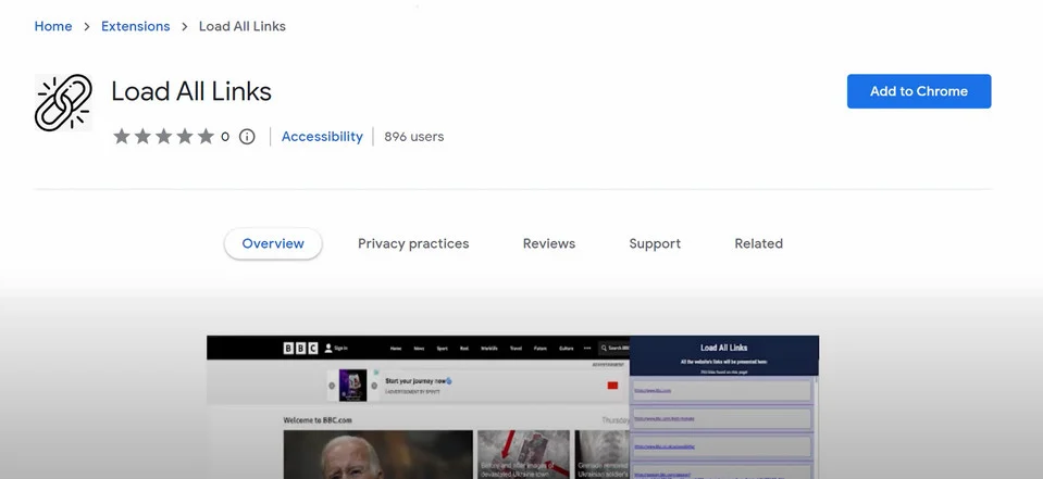 Image: Load All Links Chrome Extension
