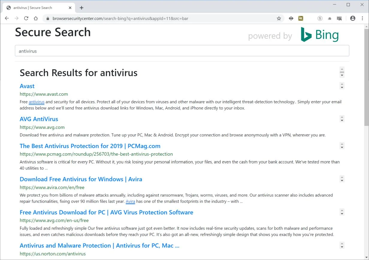 How to remove Browsersecuritycenter.com redirect (Virus Removal Guide) 1 Image: Chrome browser is redirected to Browsersecuritycenter.com