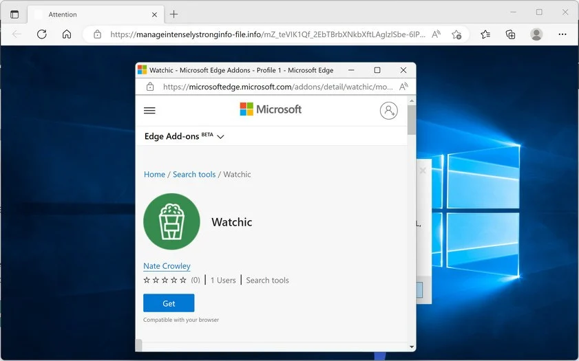 Image: Watchic Microsoft Edge Extension