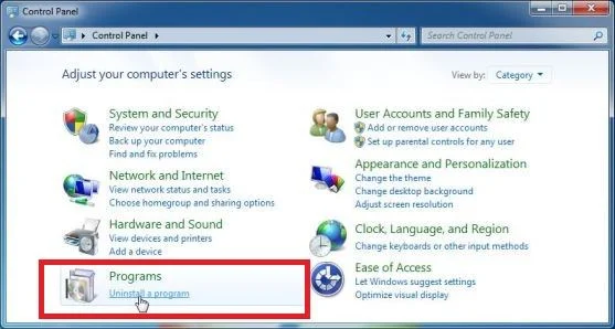 Select Uninstall a program from Control Panel menu Windows 7 Help Select Uninstall a program from Control Panel menu Windows 7 Help