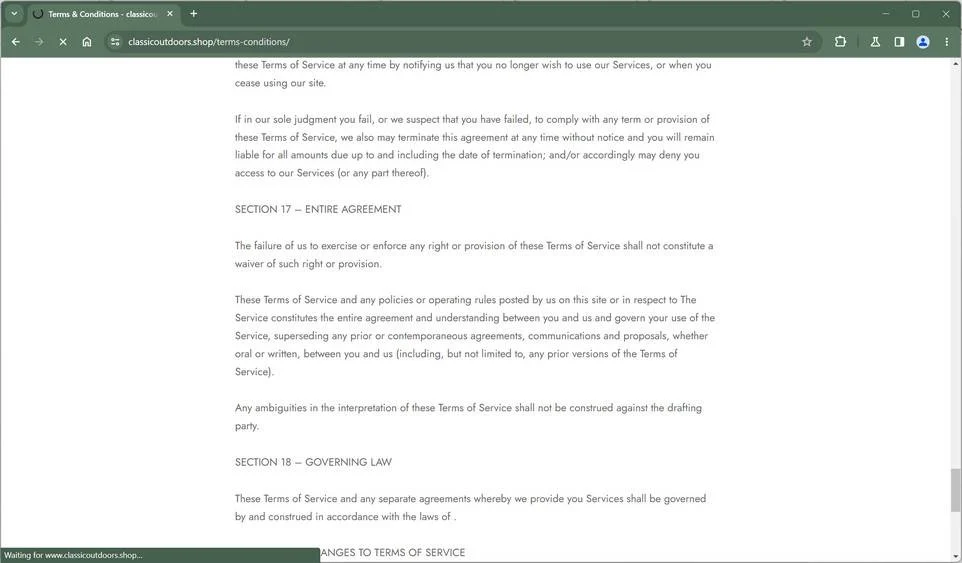 Classicoutdoors.shop Scam Store: What You Need To Know 1 classicoutdoors.shop scam