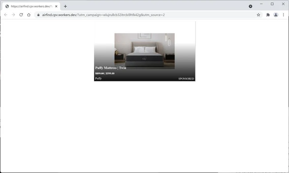 Remove Airfind.cpv.workers.dev pop-up ads (Virus Removal Guide) 1 Image: Chrome browser is redirected to Airfind.cpv.workers.dev
