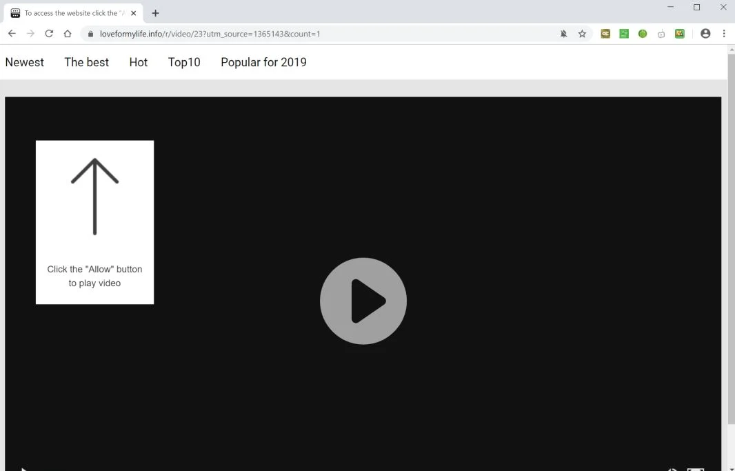 How to remove Loveformylife.info pop-up ads (Virus Removal Guide) 1 Image: Chrome browser is redirected to Loveformylife.info