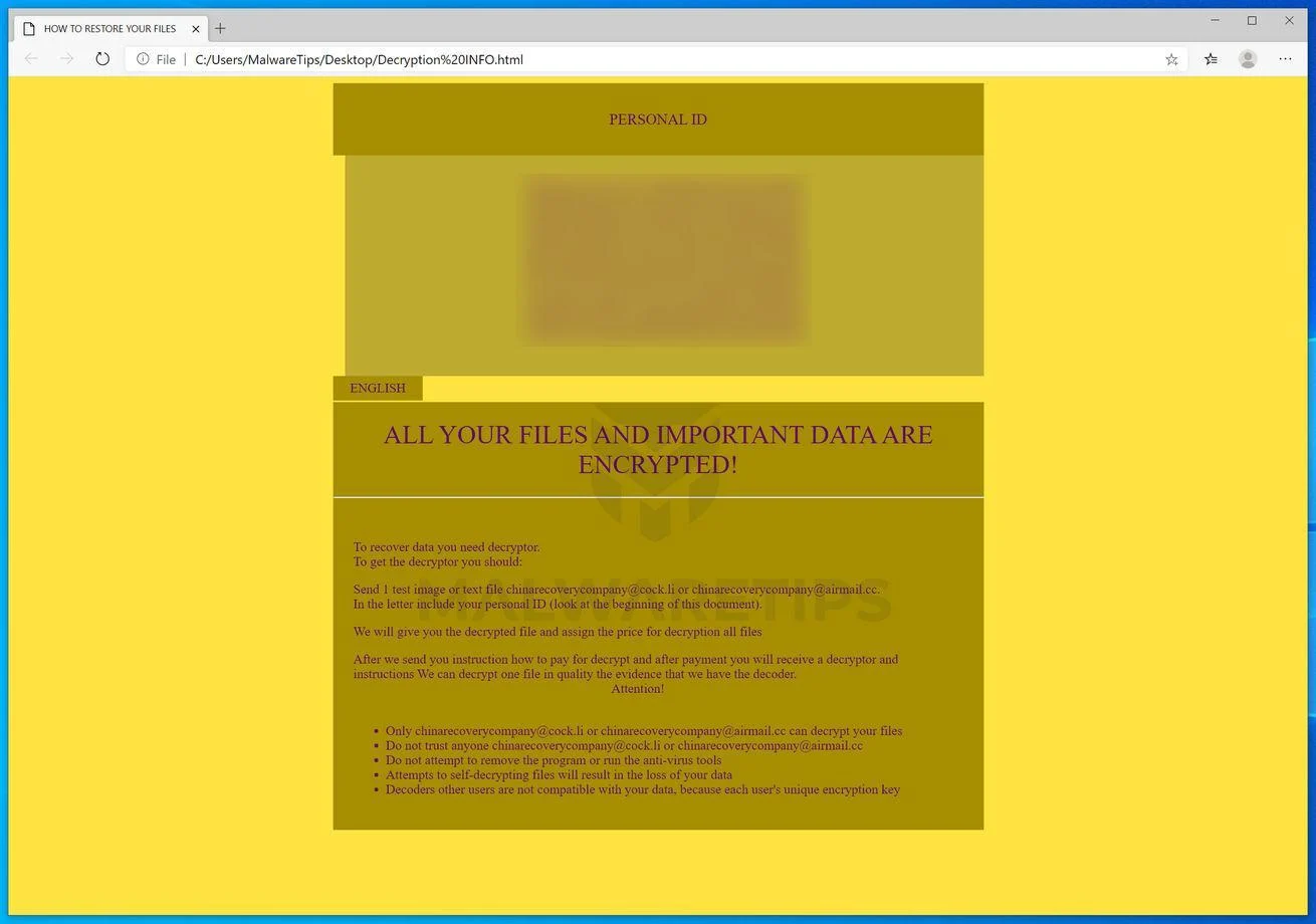 How to remove C4H ransomware (Virus Removal Guide) 2 Image: C4H ransomware