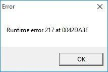 Runtime Error 217