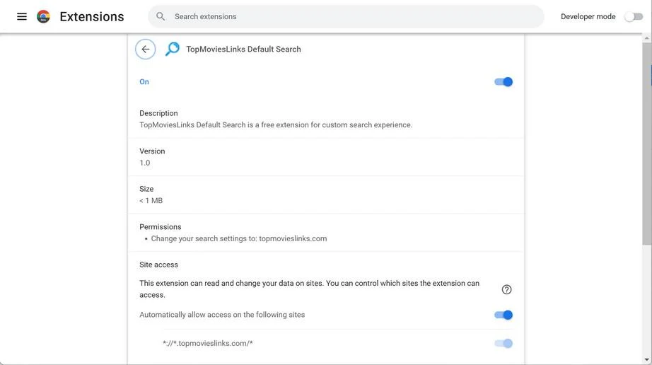 Remove TopMoviesLinks Default Search (Virus Removal Guide) 1 Image: TopMoviesLinks Default Search