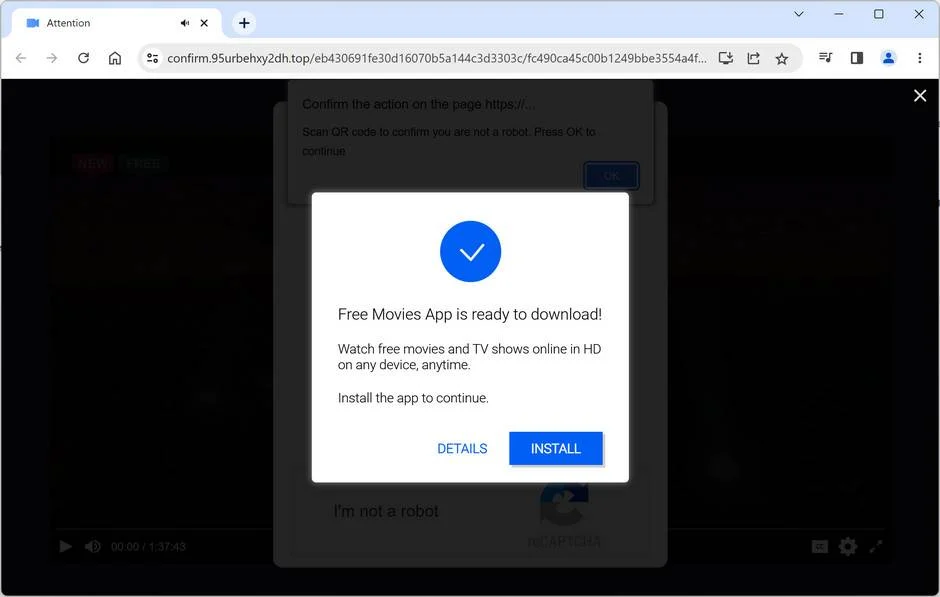 confirm.95urbehxy2dh.top malware
