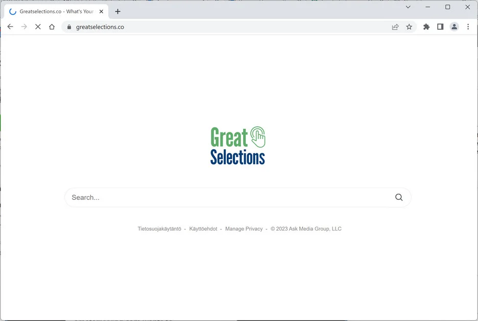 Image: Greatselections.co Browser Redirect