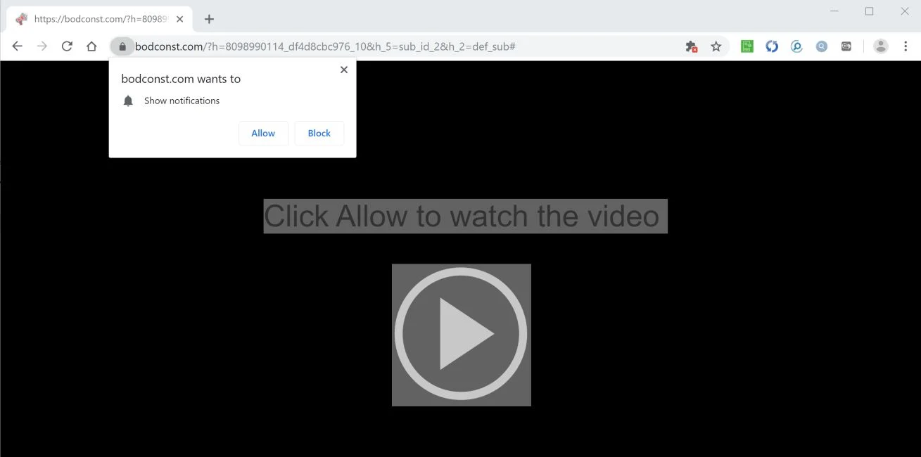How to remove Bodconst.com pop-up ads (Virus Removal Guide) 1 Image: Google Chrome is redirected to bodconst.com