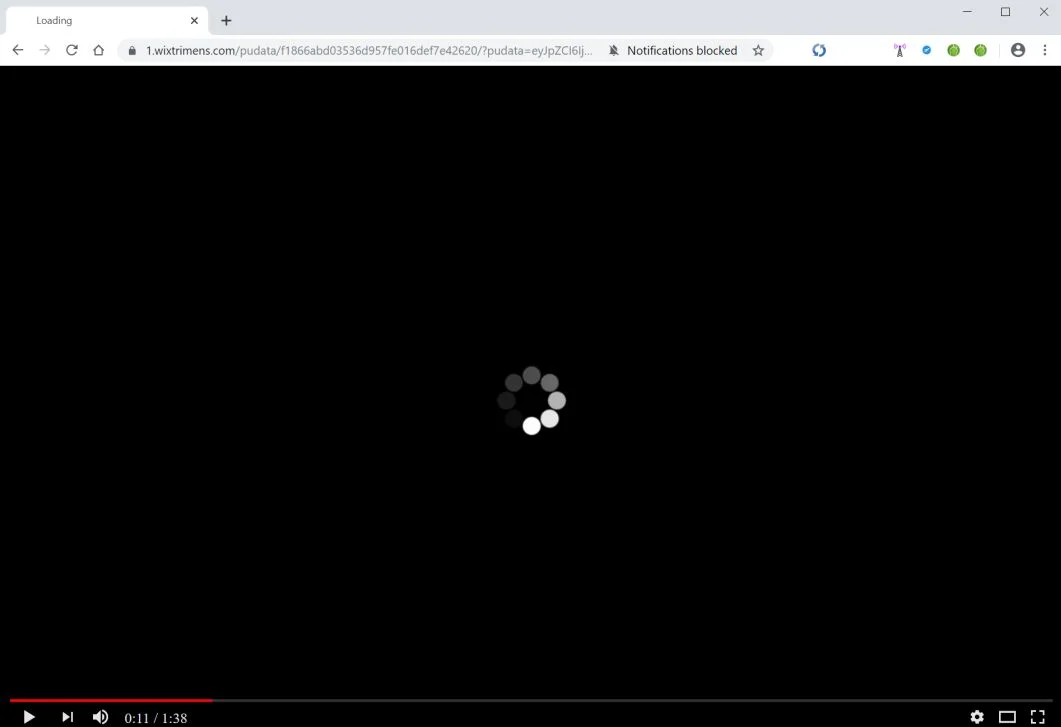 Image: Chrome browser is redirected to Wixtrimens.com