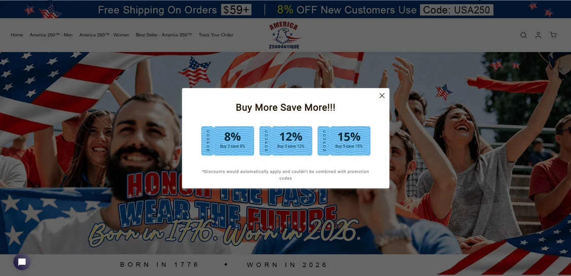 America250boutique.com scam