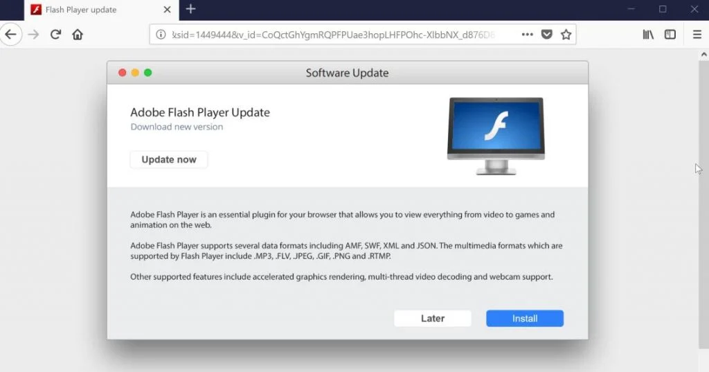 Adobe Flash Player Update Scam Virus