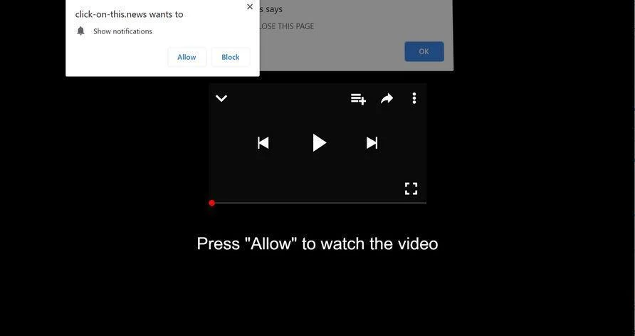 Remove Click-on-this.news pop-up ads (Virus Removal Guide) 1 Image: Chrome browser is redirected to Click-on-this.news