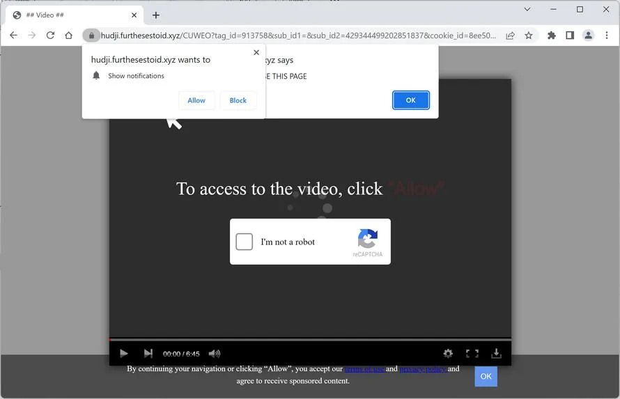 Remove Furthesestoid.xyz Pop-up Ads (Virus Removal Guide) 1 Image: Chrome browser is redirected to Furthesestoid.xyz