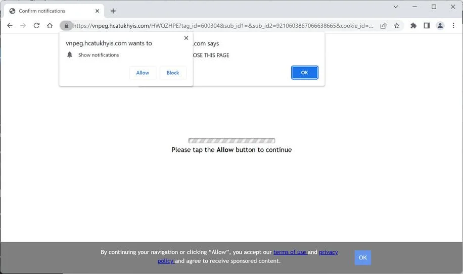 How to Remove Hcatukhyis.com Pop-up Ads (Virus Removal Guide) 1 Image: Chrome browser is redirected to Hcatukhyis.com