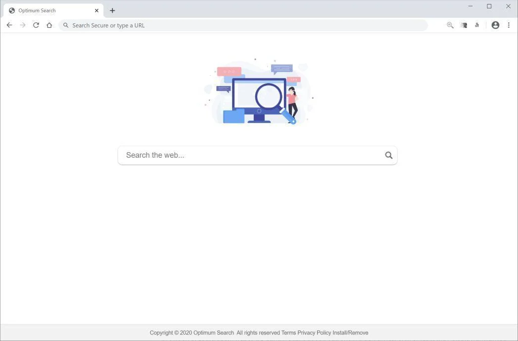 How to remove Search.optimum.icu redirect (Virus Removal Guide) 1 Image: Chrome browser is redirected to Search.optimum.icu