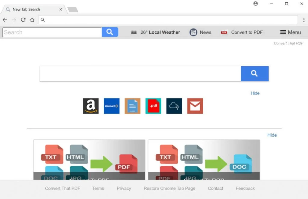 Convert That PDF New Tab Search