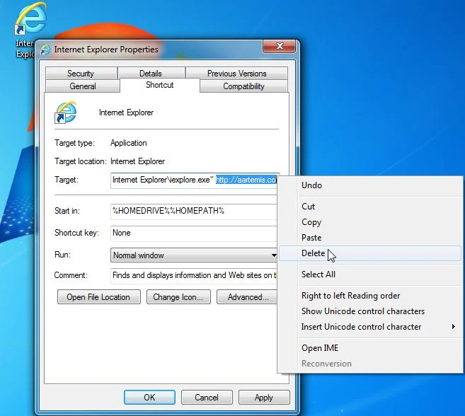[Image: Metacrawler Search shortcut hijack]