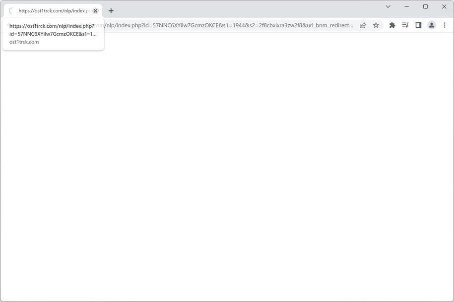 Image: Chrome browser is redirected to Ost1trck.com