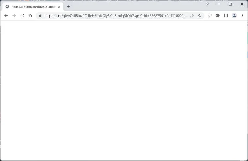 Image: Chrome browser is redirected to E-sportz.ru