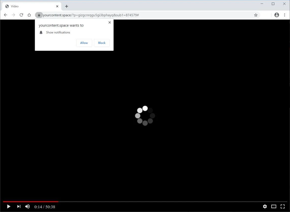 Remove Yourcontent.space pop-up ads (Virus Removal Guide) 1 Image: Chrome browser is redirected to Yourcontent.space