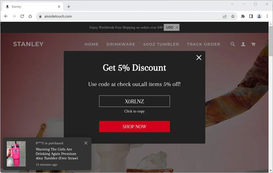 Ainsidetouch.com Scam