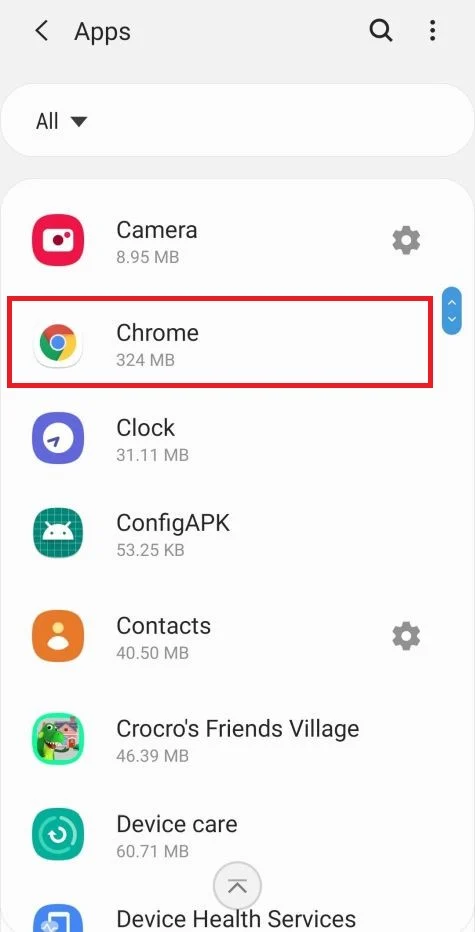 Find and tap on the Chrome app.