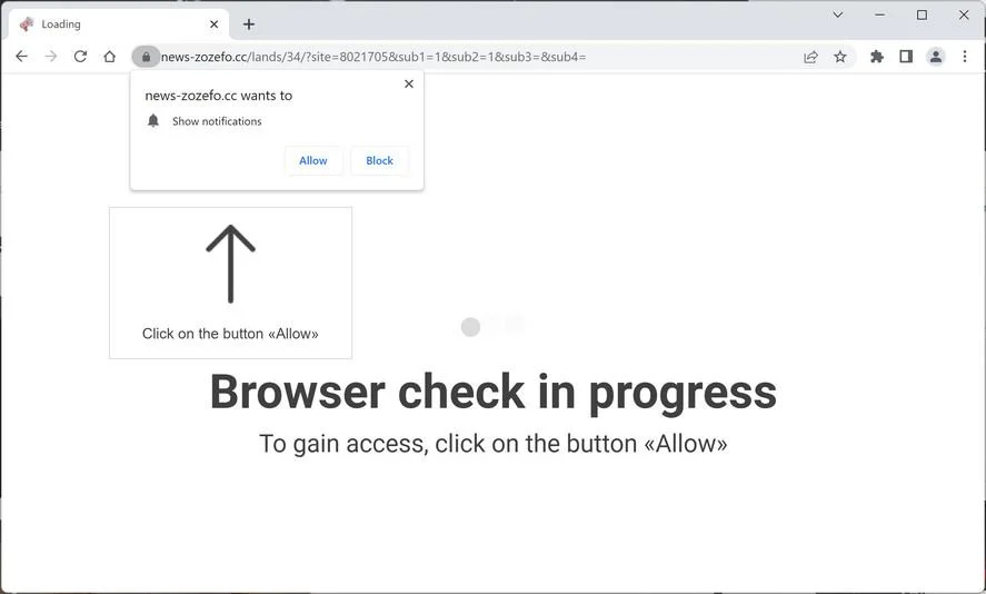 How to Remove News-zozefo.cc Pop-up Ads (Virus Removal Guide) 1 Image: Chrome browser is redirected to News-zozefo.cc
