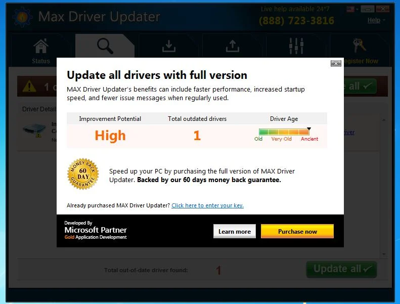 Max Driver Updater adware