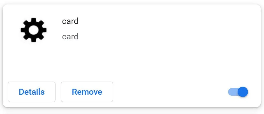 How To Remove "Card" Browser Extension Virus 1 Image: Card Chrome extension