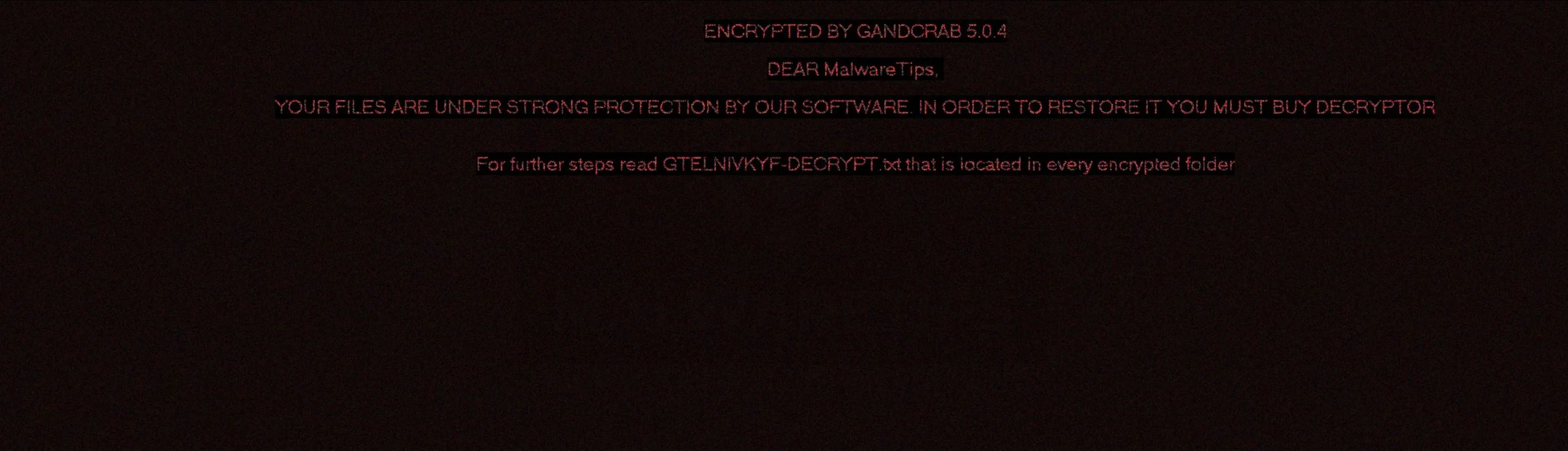 GandCrab V5.0.4 Ransomware