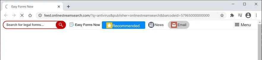 Image: Chrome browser is redirected to OnlineStreamSearch Search