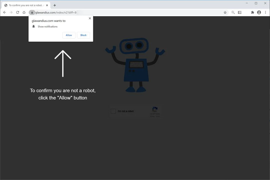 Remove Glawandius.com pop-up ads (Virus Removal Guide) 1 Image: Chrome browser is redirected to Glawandius.com