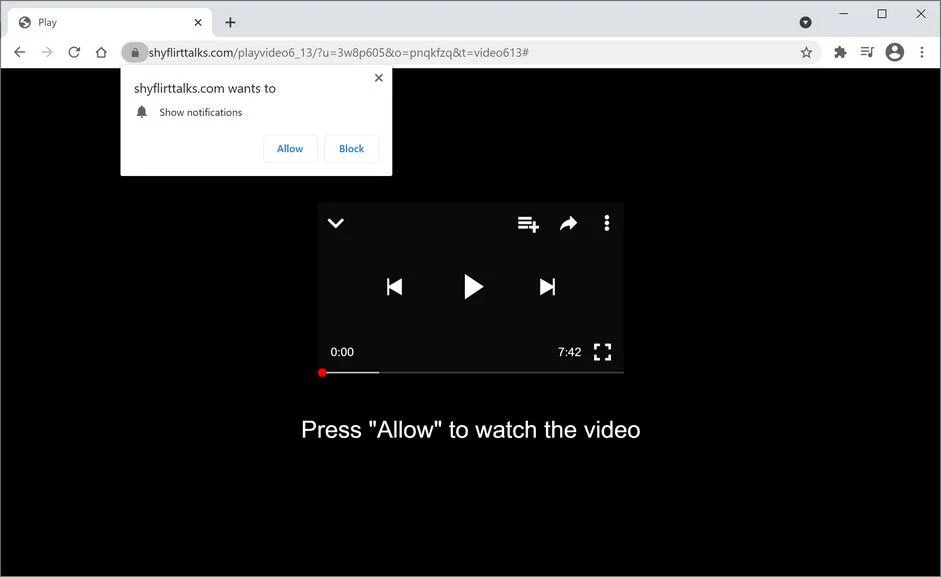 Remove Shyflirttalks.com pop-up ads (Virus Removal Guide) 1 Image: Chrome browser is redirected to Shyflirttalks.com