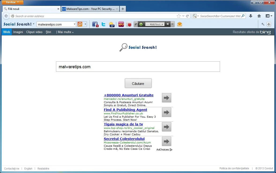 Social Search Toolbar virus