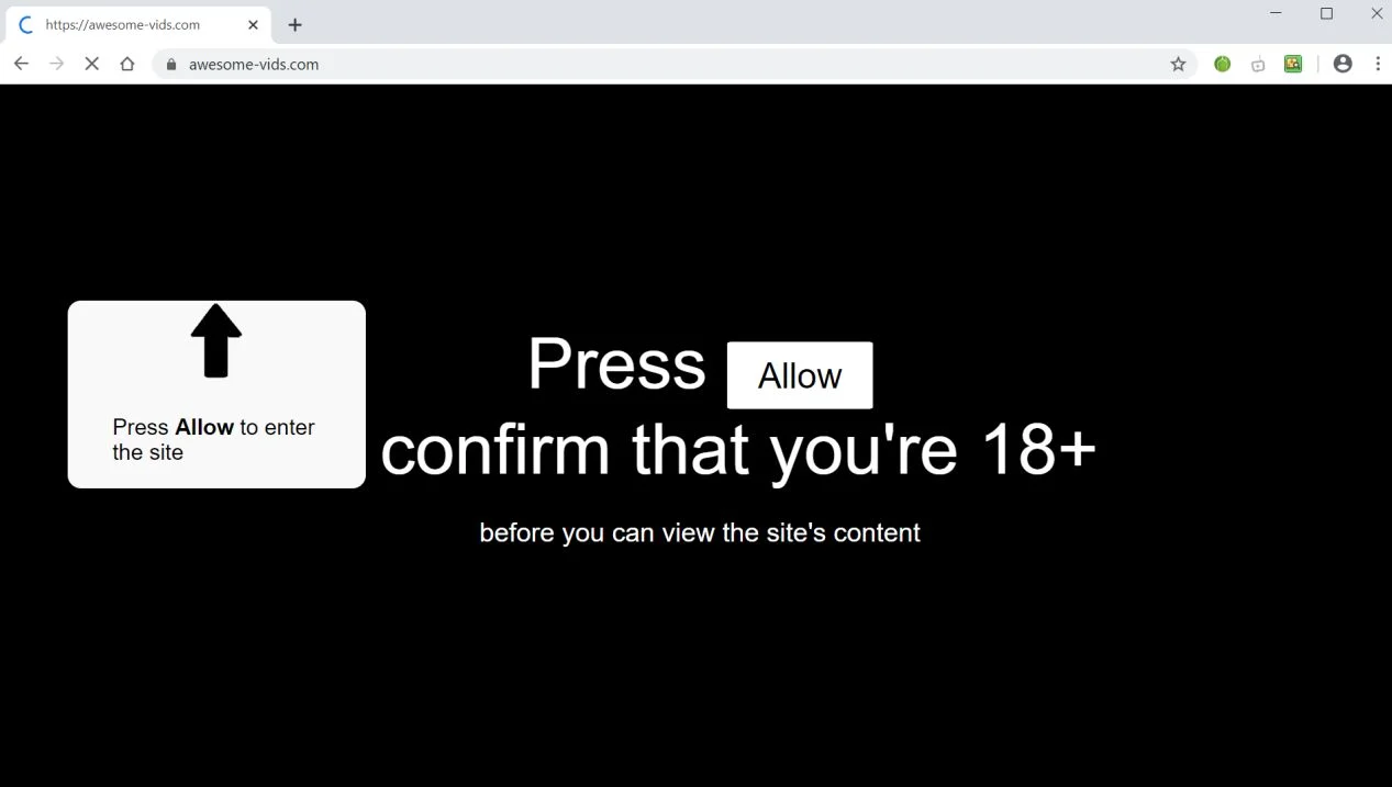 How to remove Awesome-vids.com pop-up ads (Virus Removal Guide) 1 Image: Chrome browser is redirected to Awesome-vids.com
