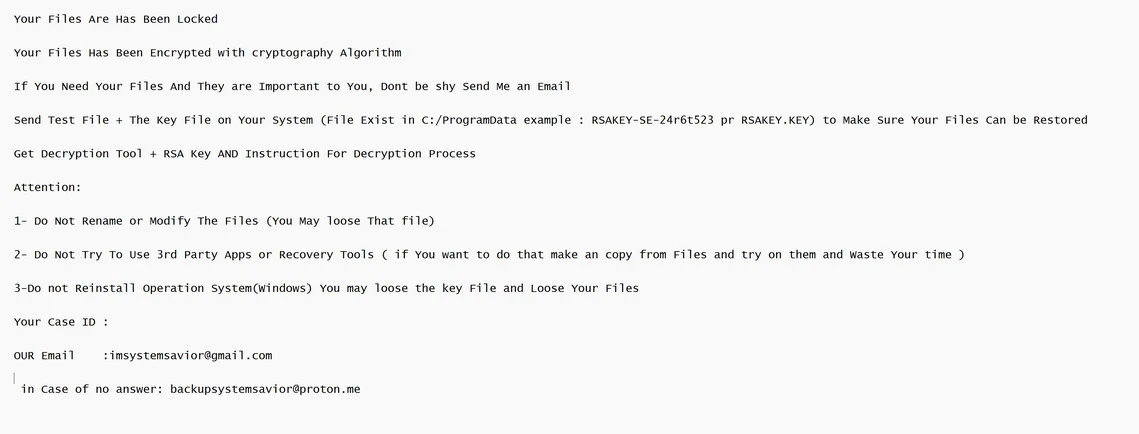 Image: MrWhite ransomware