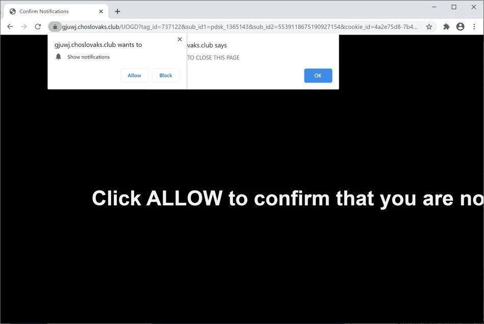 Remove Choslovaks.club pop-up ads (Virus Removal Guide) 1 Image: Chrome browser is redirected to Choslovaks.club