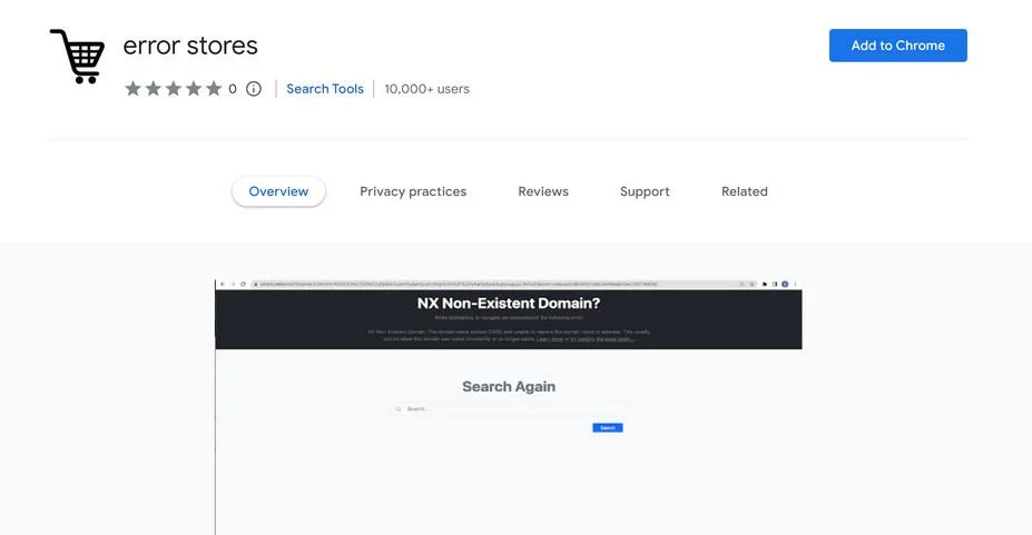 How to remove Error Stores adware (Virus Removal Guide) 1 Image: Error Stores Chrome extension